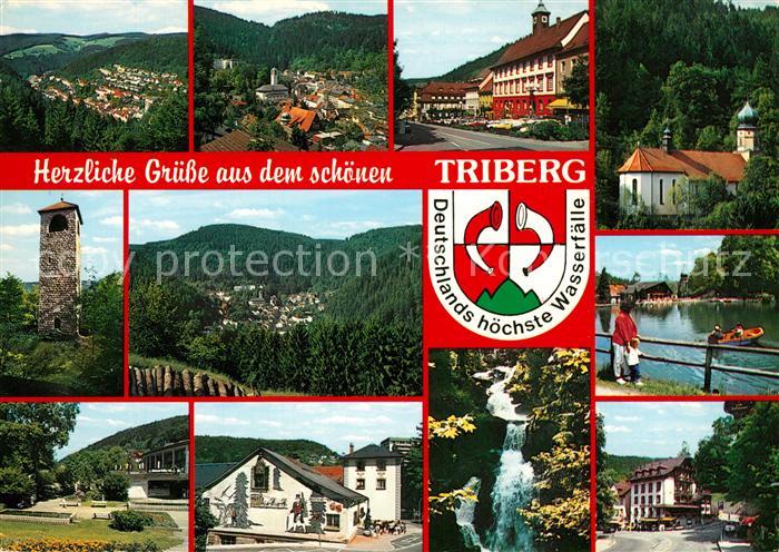 Triberg Schwarzwald Panorama Ortsmotive Kurort Kirche Wappen