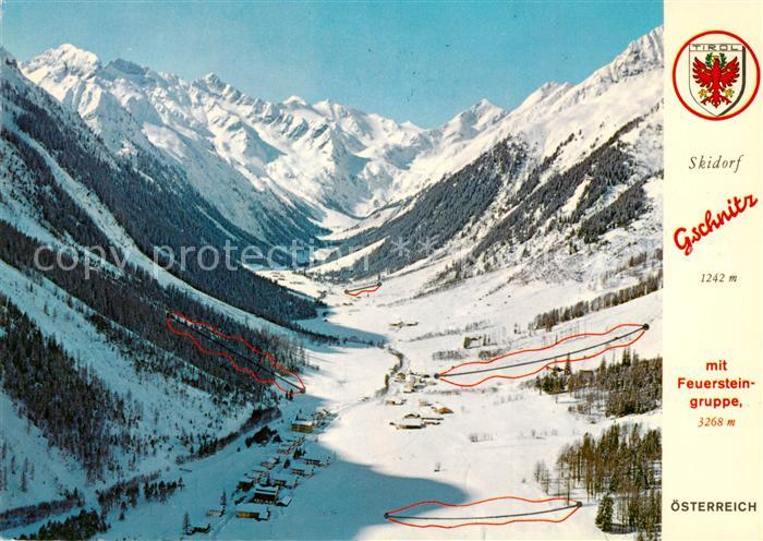 Gschnitz Tirol Wintersportplatz Gschnitztal Habicht Feuersteingruppe Fliegeraufn