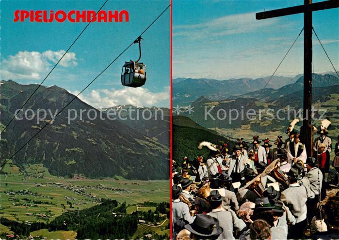 Fuegen Spieljochbahn Gipfelkreuz Gipfelmesse Spieljoch Alpenpanorama