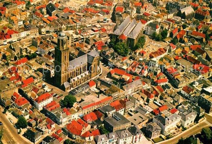 Zwolle Overijssel Centrum met Kerk Peperbus Grote Kerk in vogelvlucht