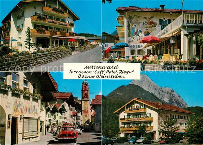 Mittenwald Bayern Terrassen-Cafe Hotel Rieger Bozner Weinstube