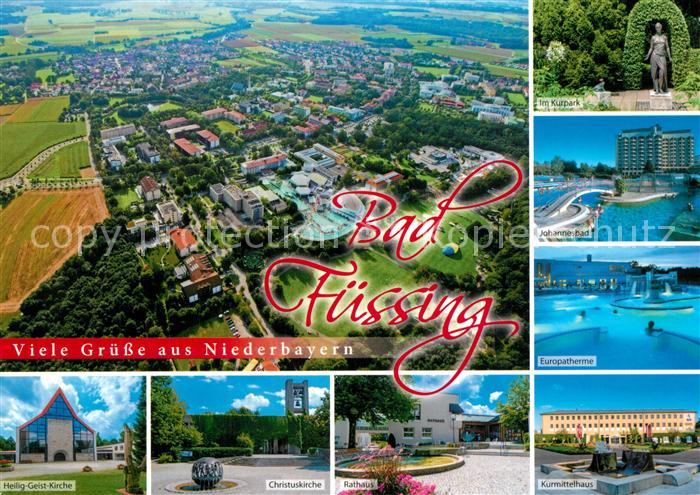 Bad Fuessing Fliegeraufnahme Kurpark Johannisbad Europatherme Kurmittelhaus Chri