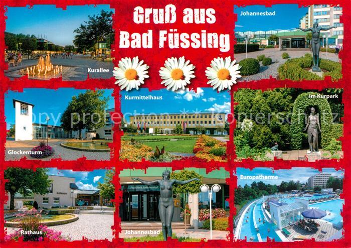Bad Fuessing Kurallee Johannesbad Kurpark Glockenturm Europatherme Johannisbad