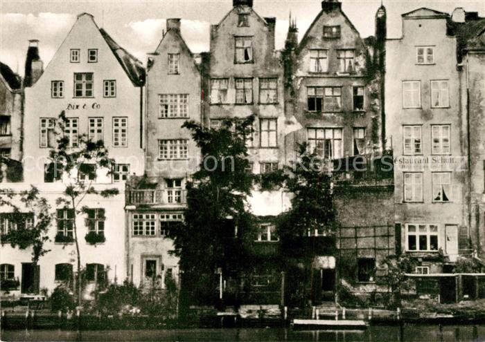 Danzig Westpreussen Hinterhaeuser an der Mottlau