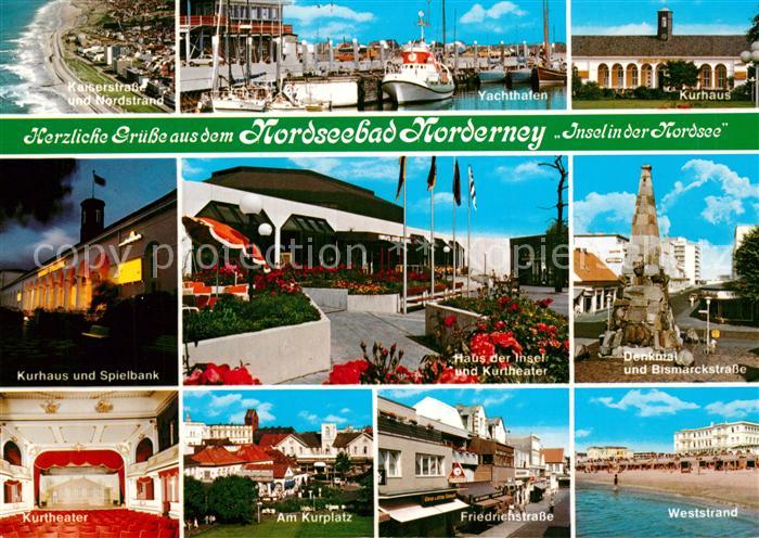 Norderney Nordseebad Kaiserstrasse Yachthafen Kurhau Denkmal Bismarckstrasse Fri