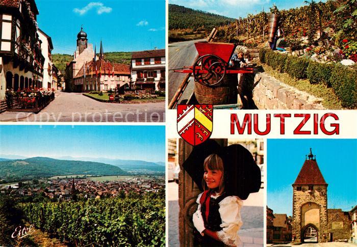 Mutzig Bas Rhin Alsace Stadttor Tracht Weinernte