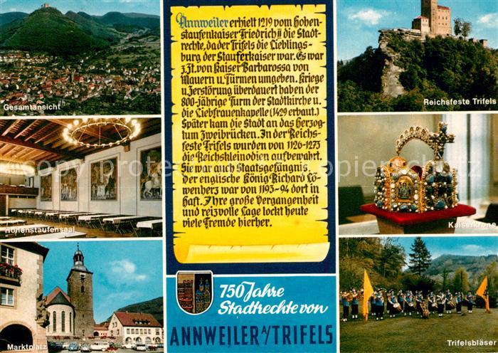 Annweiler Trifels Fliegeraufnahme Reichsfeste Trifels Kaiserkrone Trifelsblaeser