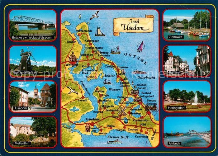 Insel Usedom Bruecke zwischen Wolgast und Usedom Zinnowitz Bansin Heringsdorf Ah