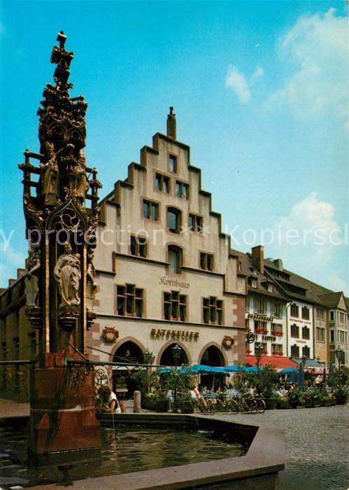 Freiburg Breisgau Muensterplatz Brunnen Kornhaus