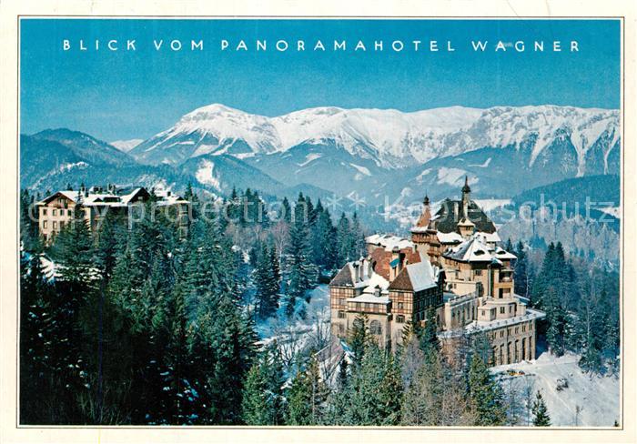 Semmering Niederoesterreich Fliegeraufnahme Blick vom Panoramahotel Wagner Suedb