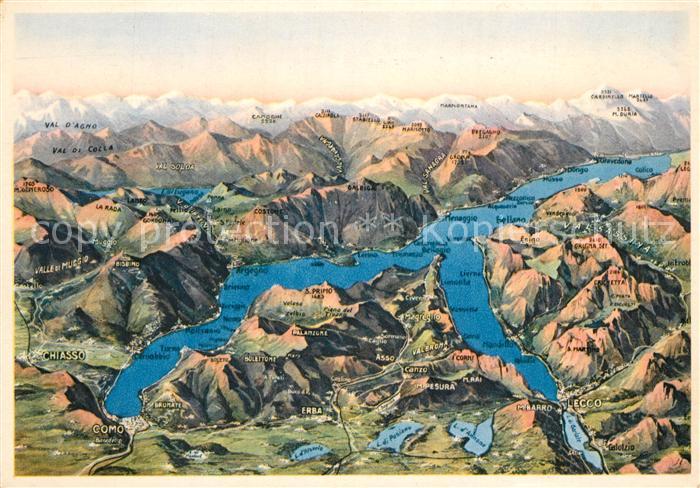 Lago di Como Panoramakarte