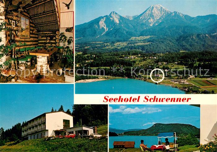 Faak am See Finkenstein Fliegeraufnahme Seehotel Schwenner