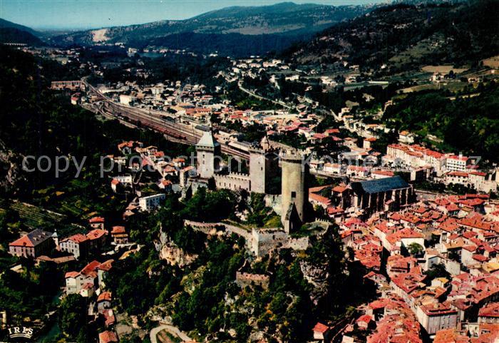 Foix Fliegeraufnahme Chateau des Comtes