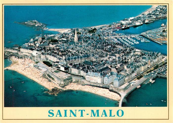 Saint-Malo 35 Fliegeraufnahme mit Strand Hafen