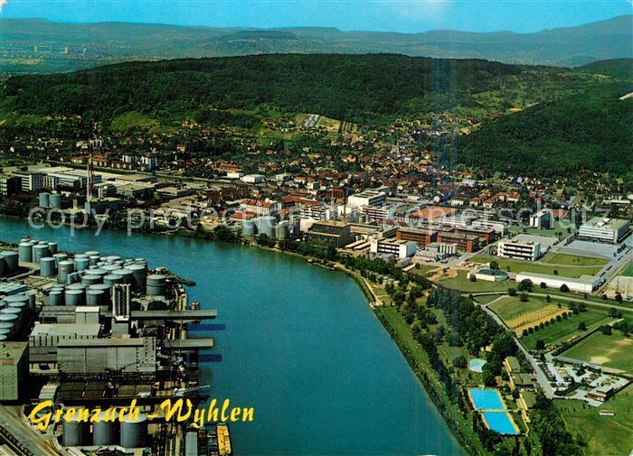 Grenzach-Wyhlen Fliegeraufnahme Rheinpartie