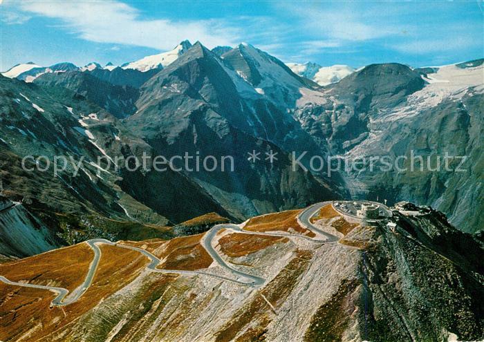 Grossglockner Fliegeraufnahme Hochalpenstrasse mit Edelweissspitze Fuscher Toerl