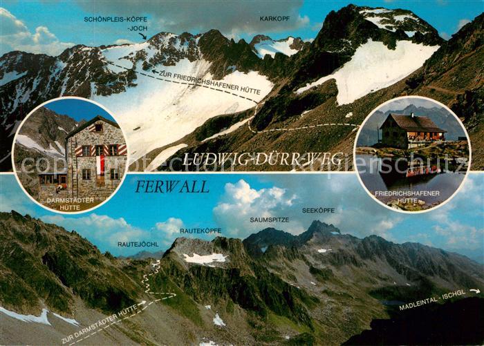 Ferwall Ludwig Duerr Weg Fliegeraufnahme Darmstaedter-Huette Friedrichshafener-H