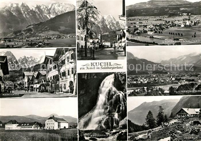 Kuchl mit Hohem Goell Schlenken Marktgasse Tennengebirge Wasserfall Jochalm