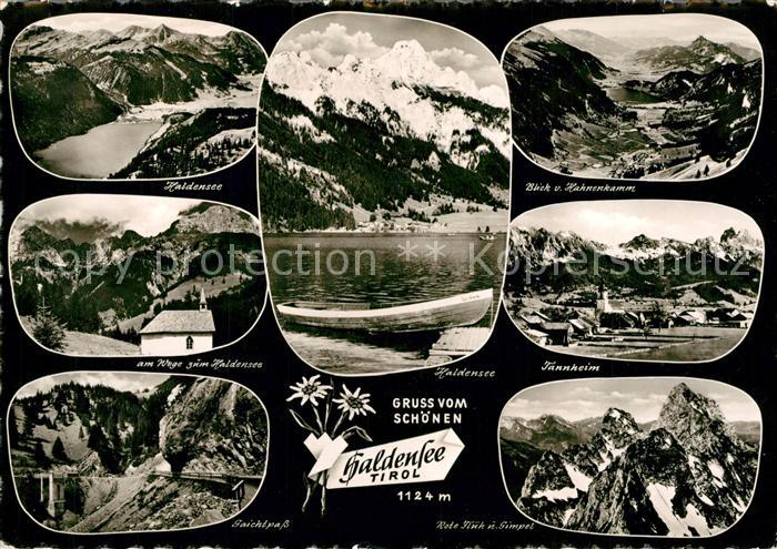 Haldensee Kapelle Seepanorama Tannheim Gaichtpass Rote Flueh und Gimpel