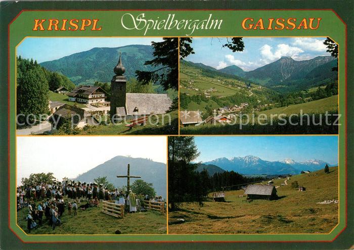 Krispl mit Gaissau Spielbergalm Kirche Prozession Panorama