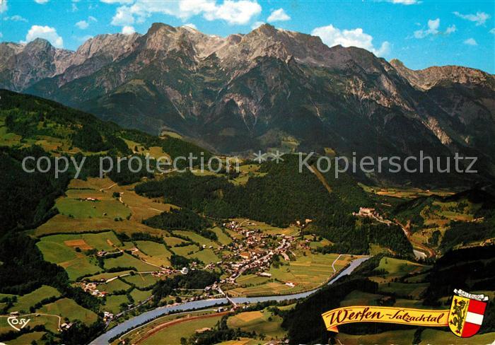 Werfen Salzburg Fliegeraufnahme mit Hagengebirge