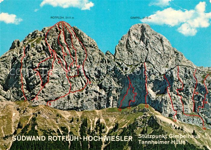 Nesselwaengle Tirol mit Suedwand Rotflueh Hochwiesler Stuetzpung Gimpelhaus Tann