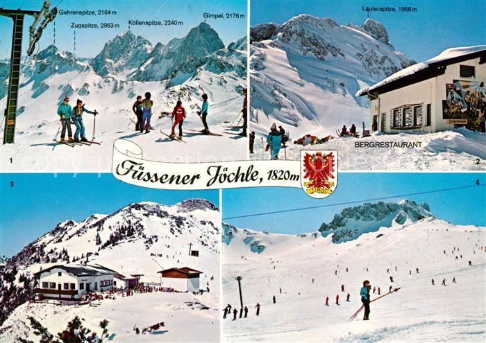 Graen Tirol Fuessener Joechle Skipiste Bergrestaurant Sebenspitze Jochalplift mi