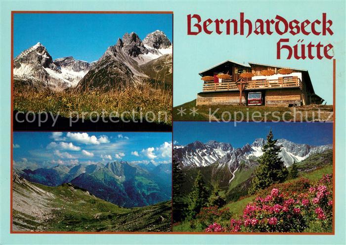 Elbigenalp Berhardseck Huette mit Allgaeuer und Lechtaler Alpen