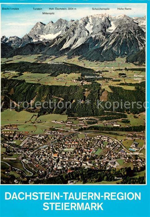 Schladming Obersteiermark Fliegeraufnahme mit Dachstein Tauern Region