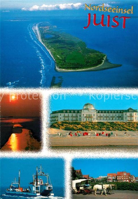 Juist Nordseebad Fliegeraufnahme Strand Sanatorium Abendstimmung