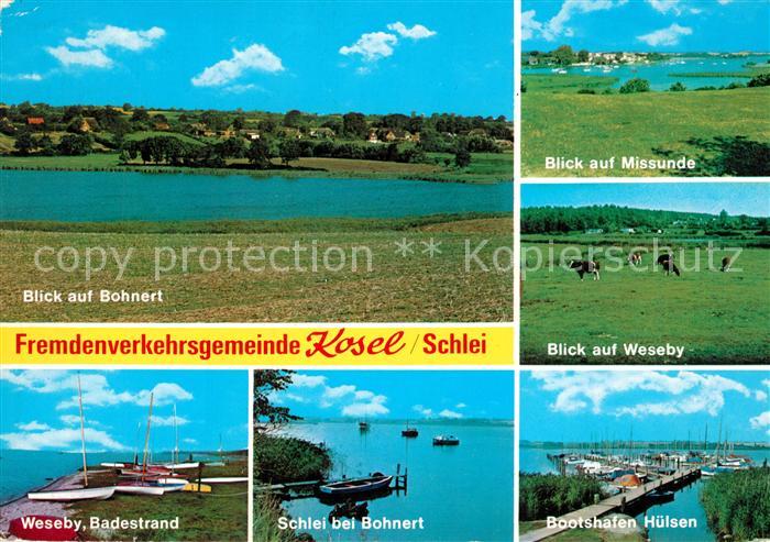 Kosel Eckernfoerde Bohnert Missunde Weseby Badestrand Bootshafen Huelsen