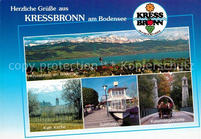 Kressbronn Bodensee Bodensee Katholische Kirche SchiffslaendeKabelhaengebruecke