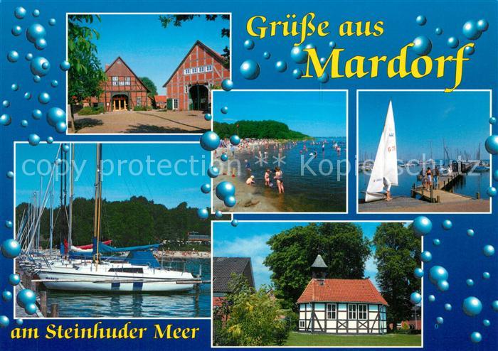 Mardorf Steinhuder Meer Seebruecke Strand Dorfkirche Segelboote