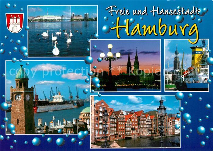 Hamburg Fachwerkhaeuser Michel Abendstimmung