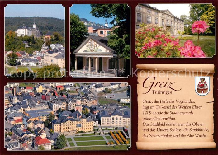 Greiz Thueringen Oberes Schloss Alte Wache Sommerpalais Unseres Schloss Stadtkir