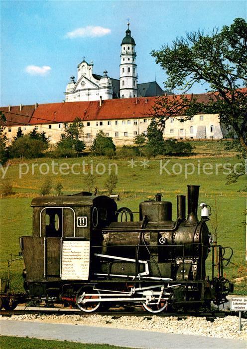 Neresheim Lokomotive ehemalige Haertsfeldbahn Abtei