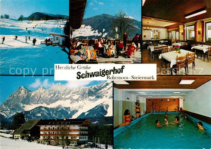 Rohrmoos Schladming Hotel Schwaigerhof Winter Speisesaal Hallenbad