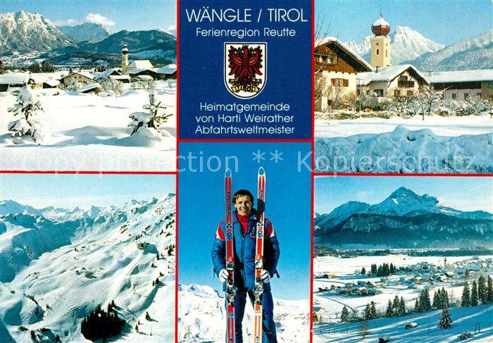Waengle Winterlandschaften Kirche Skifahrer Harti Weirather