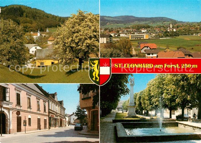 St Leonhard Forst Niederoesterreich Weichselbach Panorama Brunnen Park Denkmaele