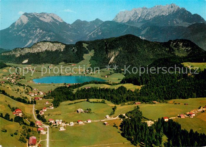 Vorderthiersee Fliegeraufnahme Mitterland Kaisergebirge