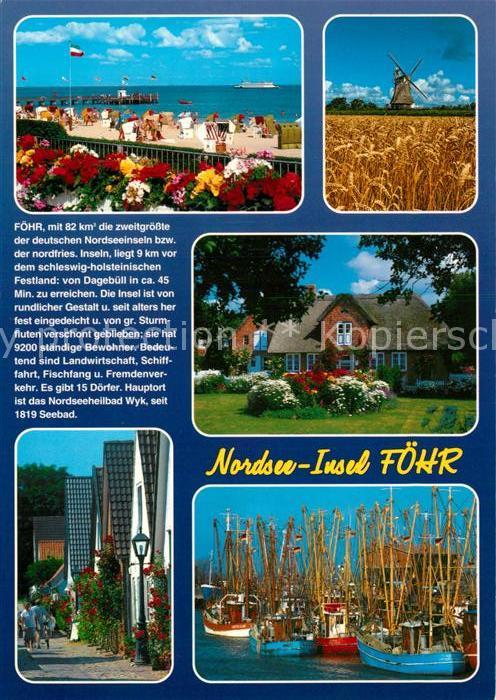 Insel Foehr Strand Muehle Bootshafen