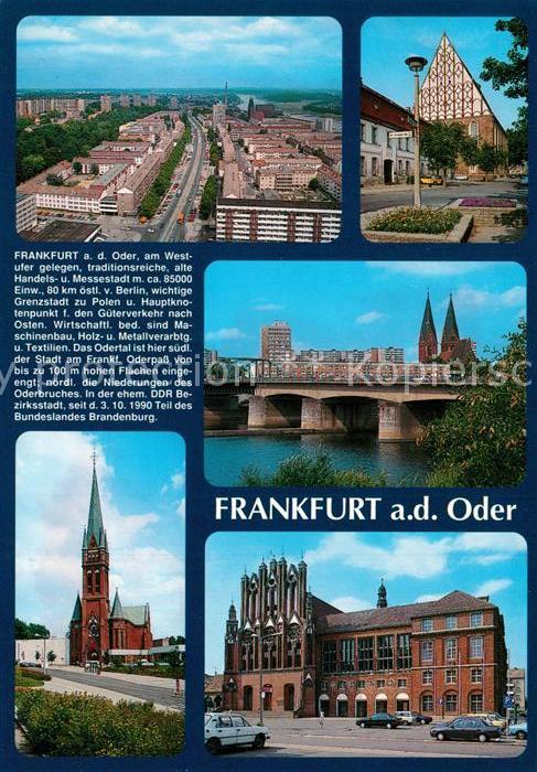 Frankfurt Oder Fliegeraufnahme Bruecke Kirche Rathaus