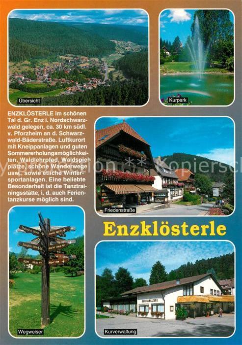 Enzkloesterle Kurpark Friedenstrasse Wegweiser Kurverwaltung Chronik