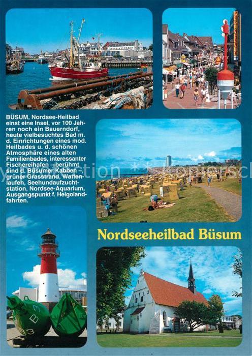 Buesum Nordseebad Hafen Leuchtturm Kirche Promenade