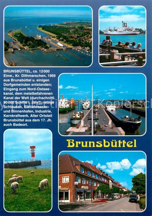 Brunsbuettel Fliegeraufnahme Leuchtturm Hafen Stadtansicht Chronik
