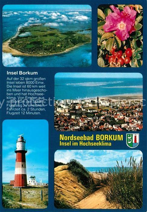 Borkum Fliegeraufnahme Leuchtturm Duenen Stadtansicht Chronik