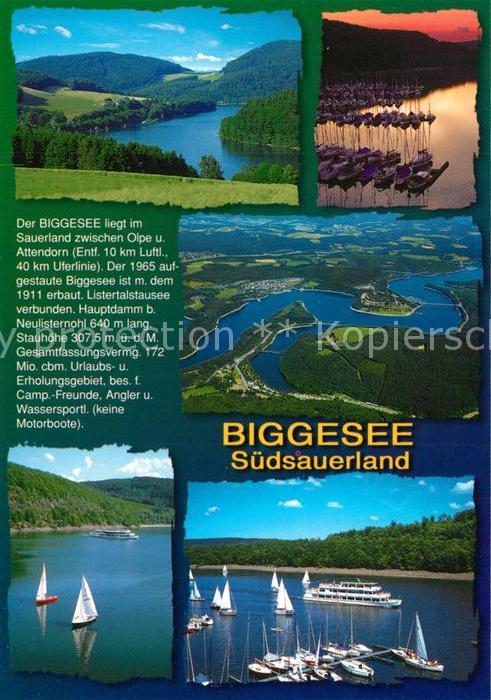 Biggesee Fliegeraufnahme Bootshafen Segelboote Chronik