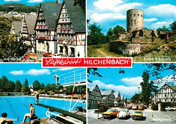 Hilchenbach Markt Ruine Ginsburg Schwimmbad Marktplatz