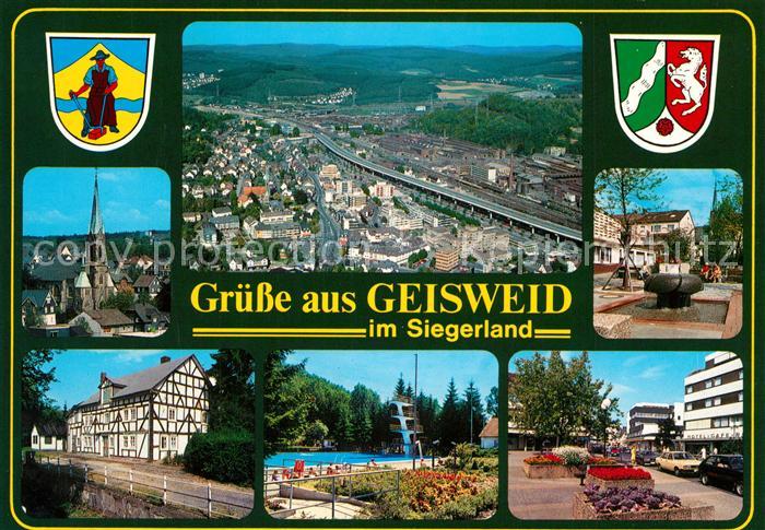 Geisweid Fliegeraufnahme Panorama Schwimmbad Park Fachwerkhaus