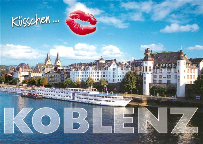 Koblenz Rhein Moselpromenade Kuesschen